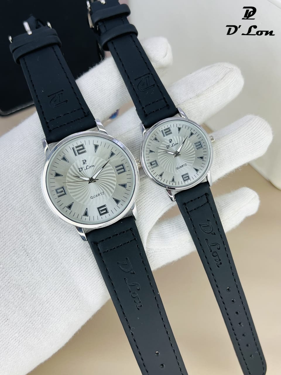 (Pack of 2) D Com Quartz Stainless Steel Clock Dial Analog Wristwatch For Men and Women