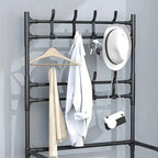 2 in 1 Metal Space Saving Entryway Coat and Shoe Racks Storage Organizer For Home Dorms and Apartments