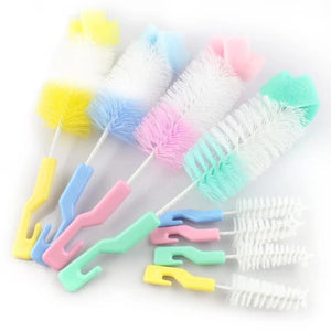 (Pack of 4) The Baby Bottle Brush Wash Bottle Nipple Brush Tool Sponge Cleaning Kit For Kitchen