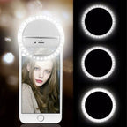 Portable USB Rechargeable Mini Mobile Selfie LED Ring Light with 3 Brightness Level