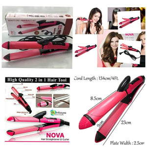 2 in 1 NOVA NHC 2009 Hair Curler and Straightener For Women