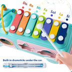 Durable Plastic Kids Cartoon Shape Bus Toy with Musicals Xylophone For 2 to 4 Years Plus Boys and Girls