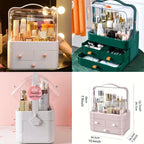 Acrylic Double Sided Door Women Makeup Cosmetic Storage Organizer with Box