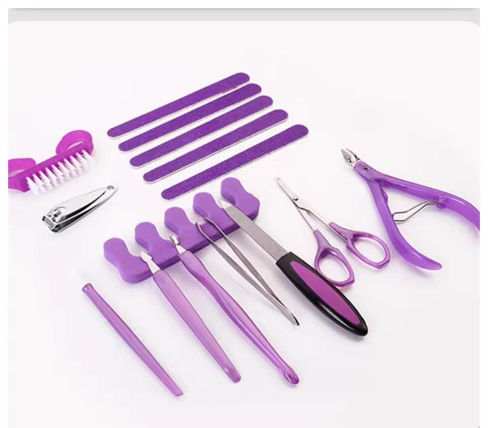 11 Pcs Set Clean Thick Hard Toenail Insert Nail Care Suction Dead Skin Removal Supplies Makeup Tools For Women