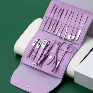 16 PCS Stainless Steel Manicure Pedicure Set | Professional Nail Care Kit