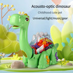 Electric Transparent Gear Dinosaur Toy with Music & Lights – Brachiosaurus for Kids (3–5 Years)