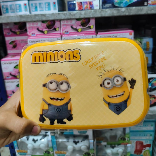 Cartoon Printed Kids Lunch Box with Free Spoon & Fork