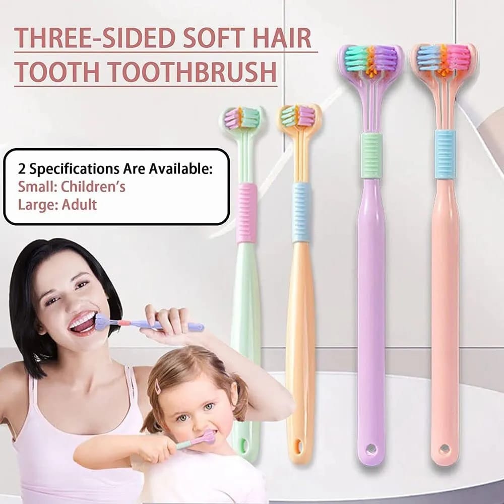 Buy 1 get 1 Free 3-Sided Toothbrush – Soft, Smart & Super Efficient