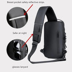 Anti-Theft Waterproof Crossbody Bag with USB Port With Num Lock