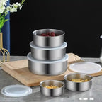 5-Piece Stainless Steel Bowl Set with Lids