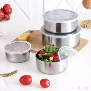 5-Piece Stainless Steel Bowl Set with Lids