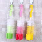 Set Of 3 Baby Bottle Brush with Nipple Cleaner