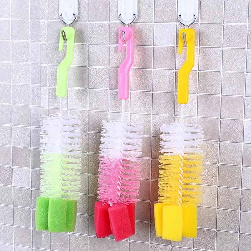 Set Of 3 Baby Bottle Brush with Nipple Cleaner