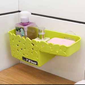 Wall Mounted Bathroom Storage Triangle Corner Shelf Organizer With Drainage Hole