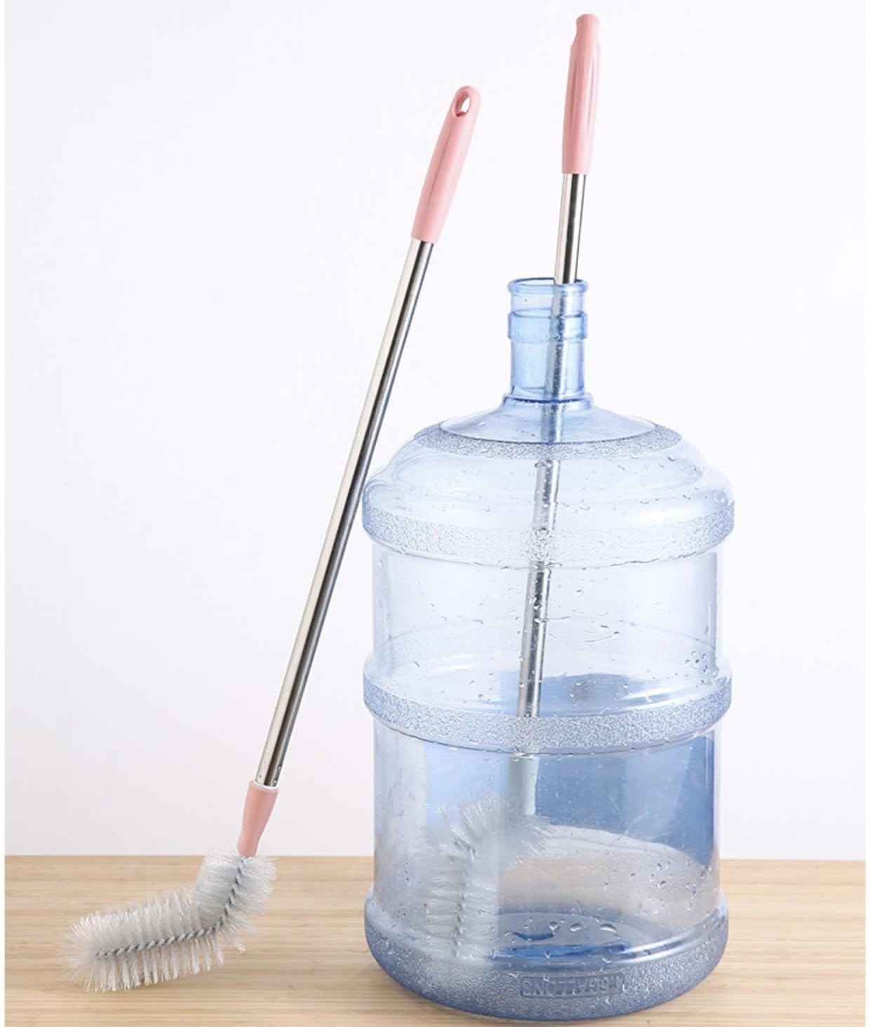 Long Bottle Brush, 3 & 5 Gallon Bottle Cleaner Brush, Bendable Replaceable Brush Head Bottle Cleaning Brush
