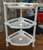 Corner Shape 3-Layer Multipurpose Storage Trolley & Rack