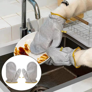 Kitchen Dish Silver Wire Cleaning Gloves