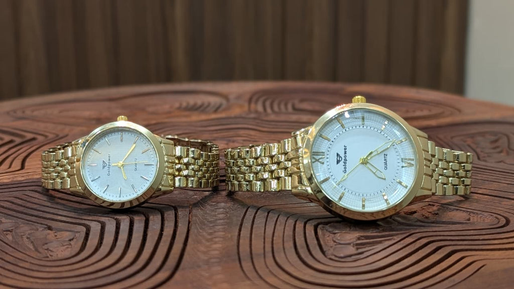 Gold Infinity Couple Watch Set