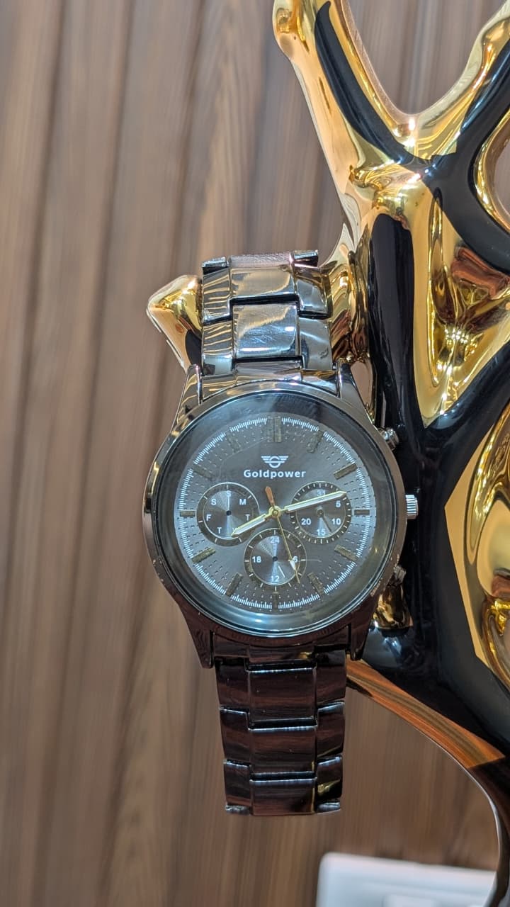 Black Titanan Chrono Watch Power