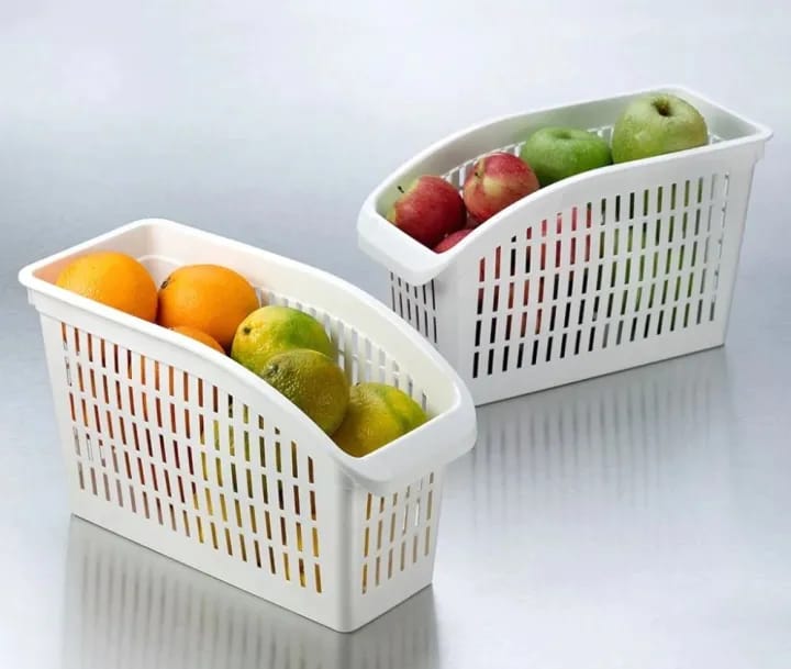 Pack of 2 Plastic Fruit & Vegetable Storage Baskets