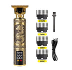 Smart digital display SHAVER and HAIR CLIPPER kit with engraving pattern and stainless steel