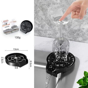 Automatic Cup Washer Kitchen Sink Glass Rinser Faucet Attachment Bottle Quick Flushing Device Water Saving Cleaner