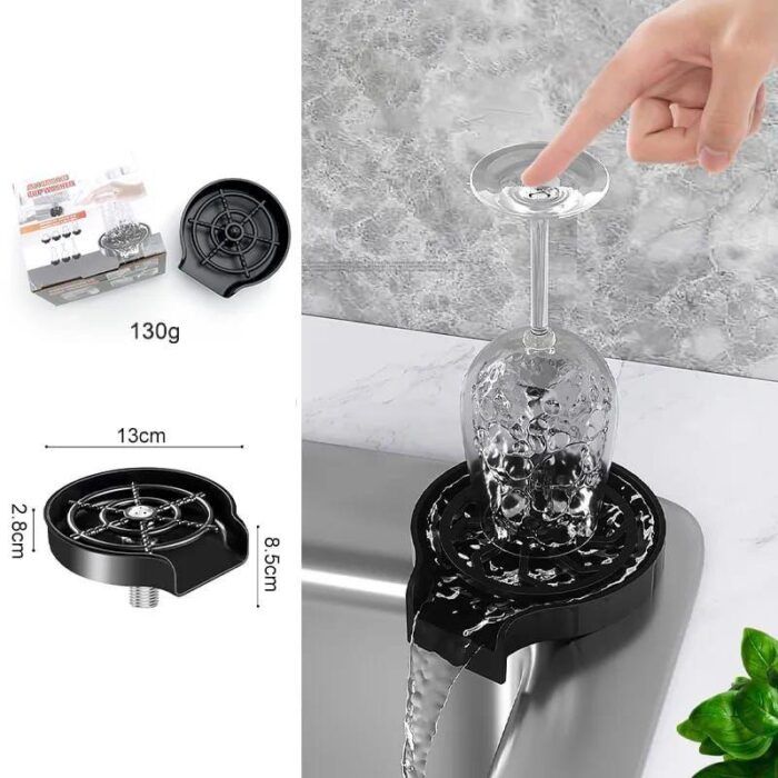 Automatic Cup Washer Kitchen Sink Glass Rinser Faucet Attachment Bottle Quick Flushing Device Water Saving Cleaner
