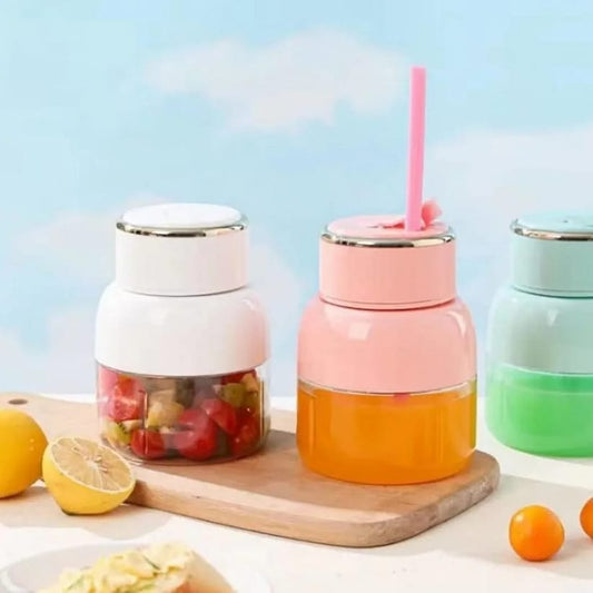 Portable USB Rechargeable 800ml Juicer Blender Cup with Straw Use in Home and More