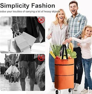 Portable High Quality Collapsible Foldable Reusable Shopping Cart Trolley Roller Grocery Bag with Wheel