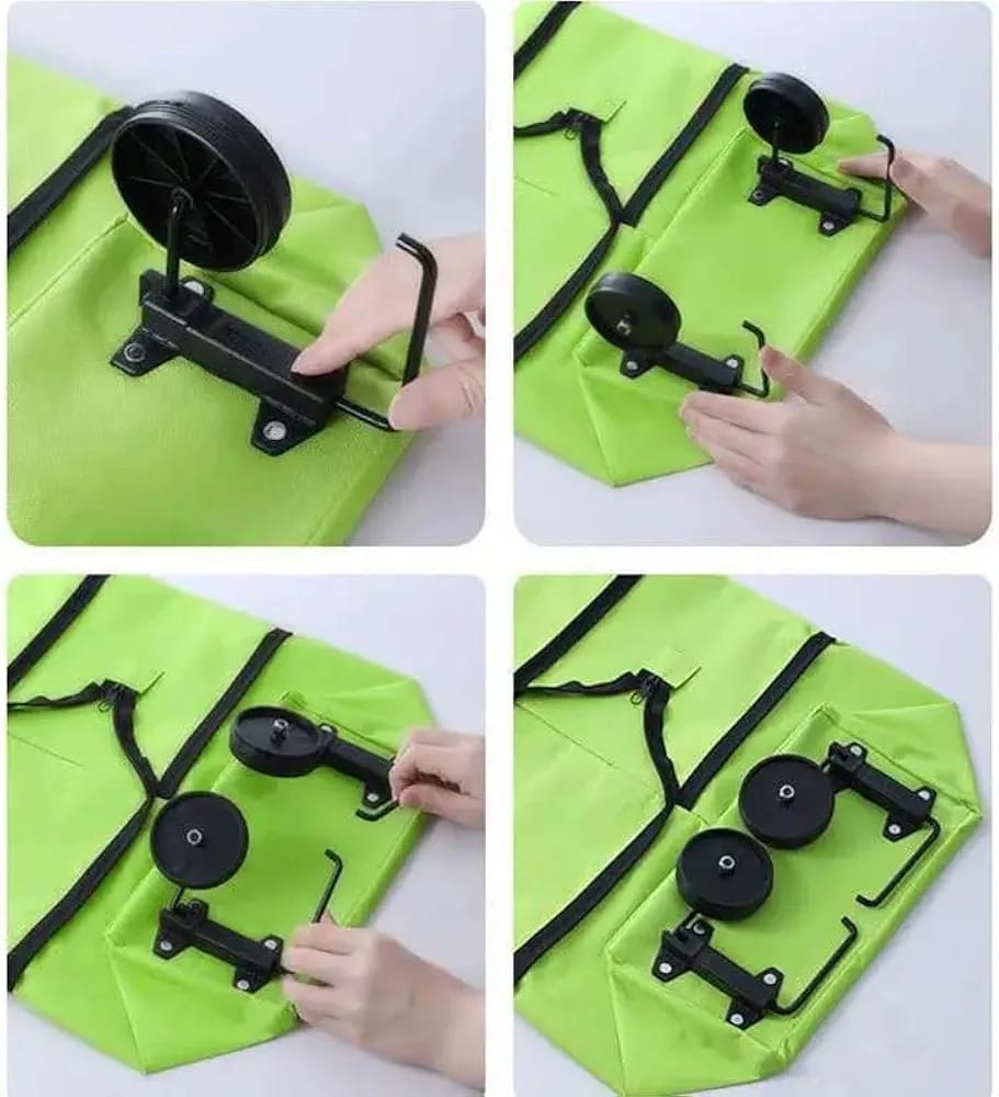 Portable High Quality Collapsible Foldable Reusable Shopping Cart Trolley Roller Grocery Bag with Wheel
