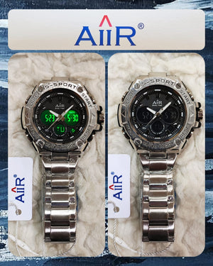 AIIR S Sports Dual Time Clock Chain Wristwatch For Men