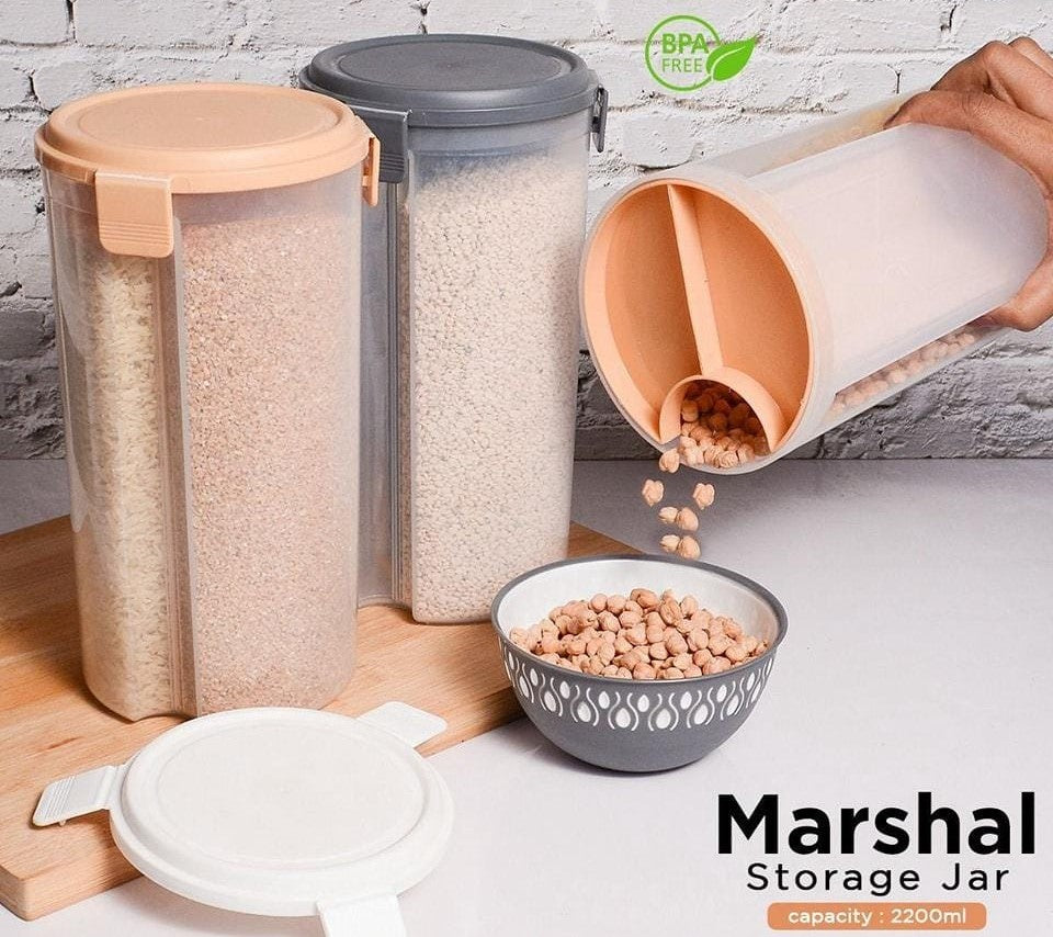 New 3 In 1 Marshal Storage Jar 2200ML For Food Storage Organizer Use in Home and Outdoor
