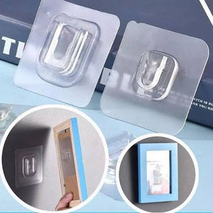 (Pack of 20) Double Sided Transparent Waterproof Self Adhesive Wall Hooks For Storage Organizer