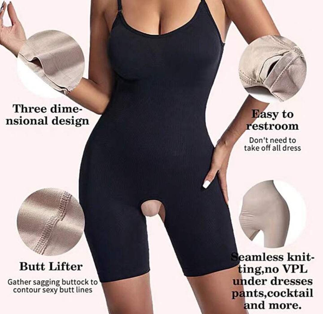 Frim Control Shaping for Women Seamless Crotchless Waist Slimming Body Shaper Full Bodysuit