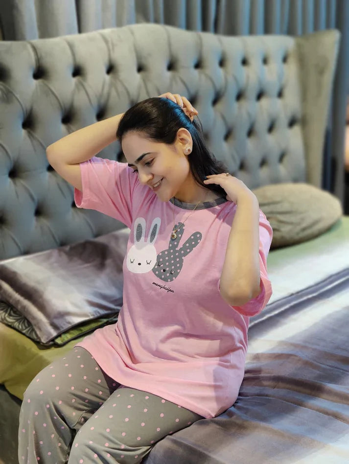 Pink Rabbit Night Suit