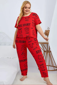 Red Dream Story Night Suit