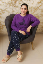 Winter Purple Time To Sleep Co-Ord Set Night Suit