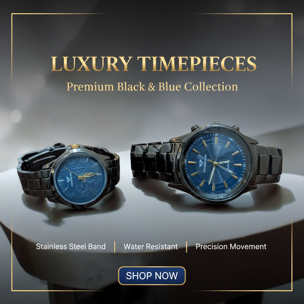 GoldenPower Eternal Blue – Couple Watches Set