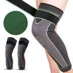 1 Pc Compression Knee Pad with Strap – Full Leg Sleeve Support | Arthritis Pain Relief | Sports Gym Knee