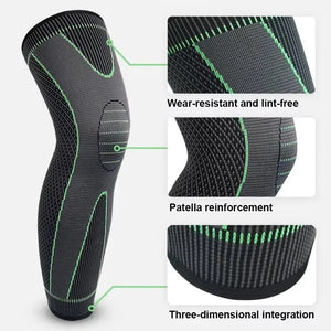 1 Pc Compression Knee Pad with Strap – Full Leg Sleeve Support | Arthritis Pain Relief | Sports Gym Knee