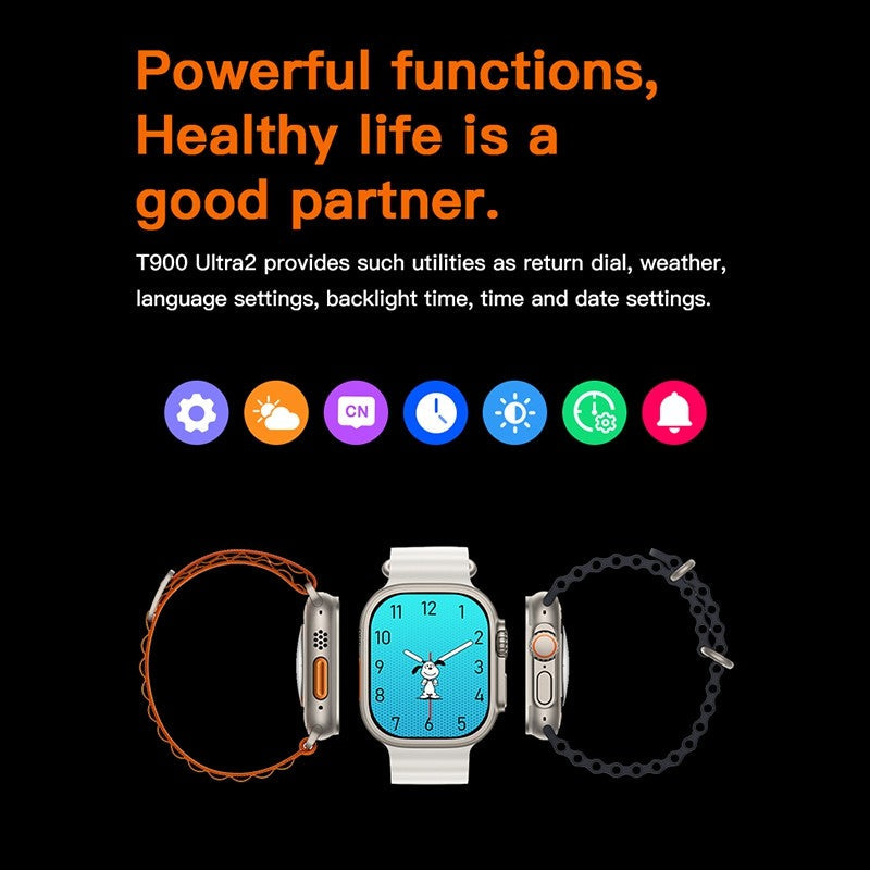 T900 Ultra2 Upgraded Model Smart Watch with Charger 2.20 Infinite Display 49mm For Men and Women