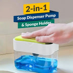 Countertop Kitchen Soap Dispenser with Sponge Holder & ABS Plastic Soap Pump for Easy Dishwashing