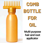 (Pack of 2) Multipurpose Yellow Hair Oil Applicator Comb Bottle