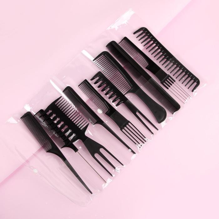 Set of 10 Pcs Anti Static Professional Hair Brush For Kids Hairstyle Comb Set