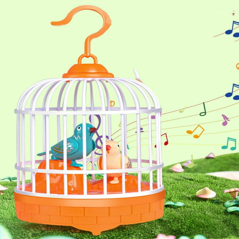 Cell Operated Voice Control Vivid Appearance Birds Cage Toy with Box For Kids and Baby