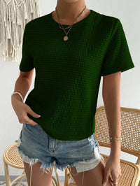 Waffle Knitted Tee – Green