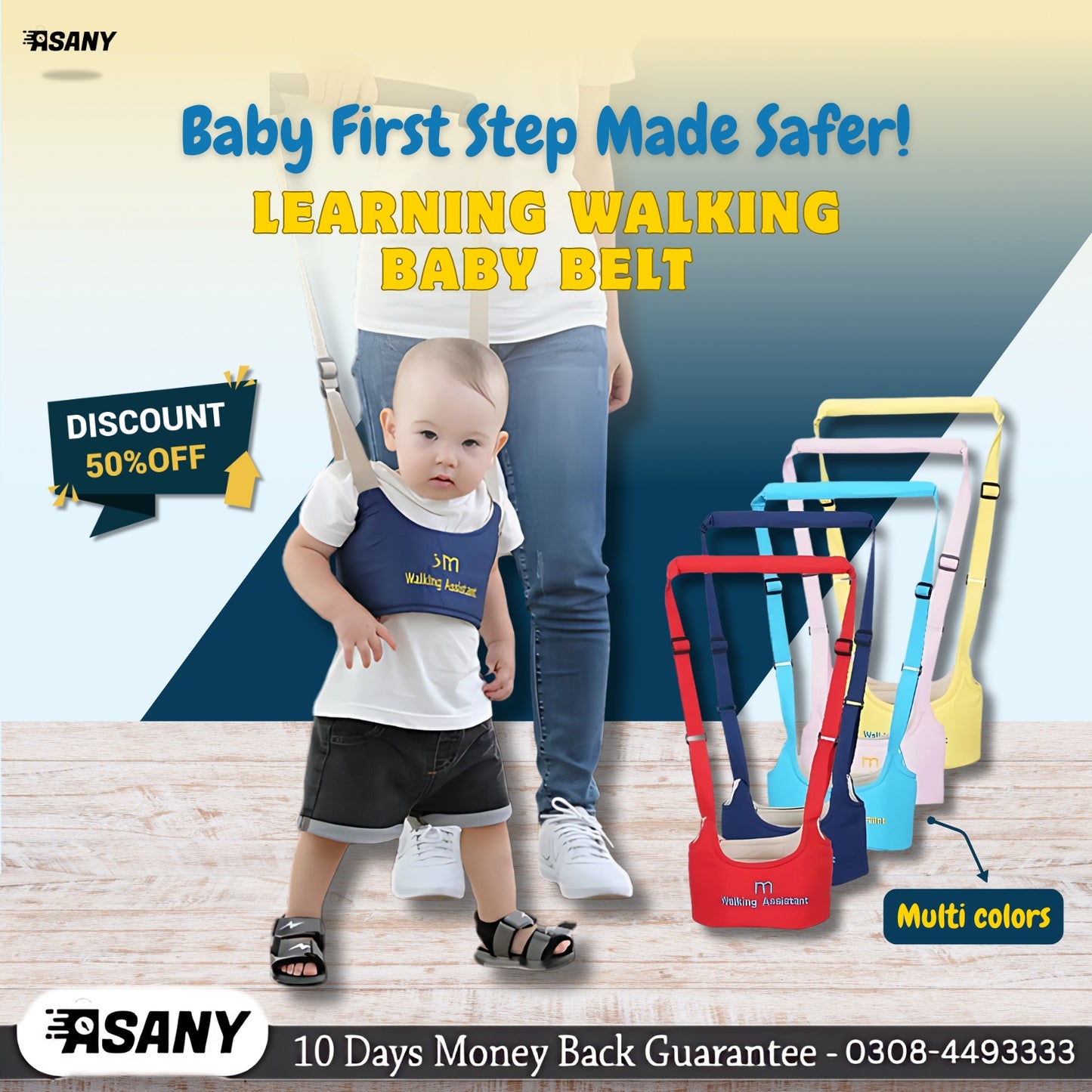 Comfortable and Supportable Safety Learning Walking Baby Belt