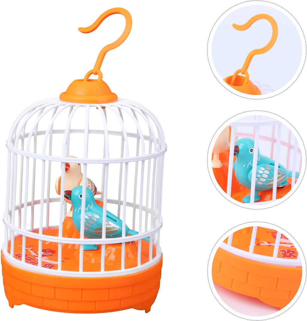 Cell Operated Voice Control Vivid Appearance Birds Cage Toy with Box For Kids and Baby
