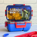 Plastic Kendy 2 Portion Tiffin and Lunch Box with Spoon and Fork with Box for Kids