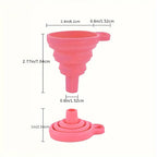 (Pack of 3) Foldable Silicone Small Food Grade Funnel for Filling Water Bottle Kitchen Liquid Transfer Hopper Tool